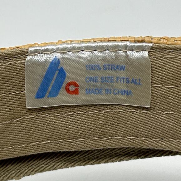 Vintage Y2Ks Kanalui Canoe Club Visor Hat Cap Miami Straw Strapback Beige - Picture 8 of 9